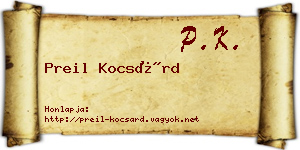 Preil Kocsárd névjegykártya